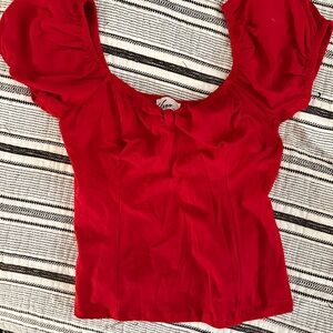 POWDER PUFF TOP IN RED - VIXEN BY MICHELINE PITT